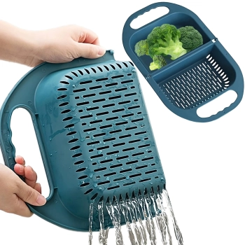  Durszlak cedzak sitko składane na zlew z uchwytami - zdj. dodatkowe 1