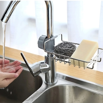  Organizer ociekacz półka mocowana na kran do zlewu na gąbki - zdj. dodatkowe 3