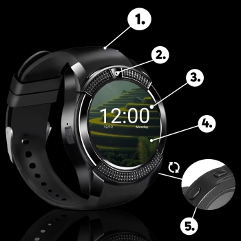  Smartwatch zegarek multifunkcyjny na kartę SIM z aparatem BT microSD - zdj. dodatkowe 2