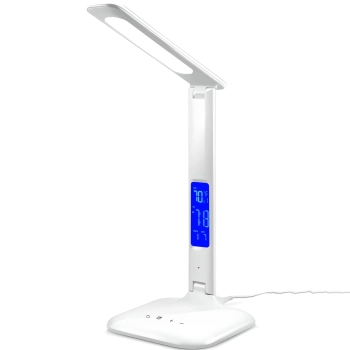  Lampa biurkowa LED 3 poziomy jasności budzik kalendarz zegar termometr 260 lm 5 W - zdj. dodatkowe 1
