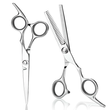  Zestaw narzędzi fryzjerskich do włosów brody w etui nożyce degażówki grzebień spinki - 7 el. - zdj. dodatkowe 3