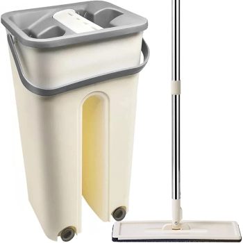  Mop płaski z wiadrem dwukomorowym wyciskaczem 2 wkłady 2x 4.5 l - zdj. dodatkowe 1