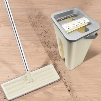  Mop płaski z wiadrem dwukomorowym wyciskaczem 2 wkłady 2x 4.5 l - zdj. dodatkowe 2