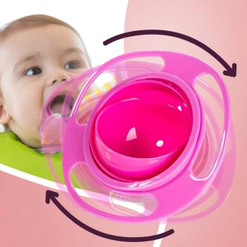  Miska miseczka niewysypka zapobiegająca wysypaniu dla dzieci z pokrywką - różowa - zdj. dodatkowe 1