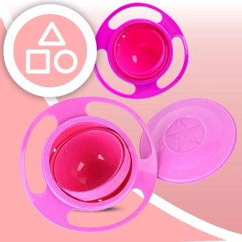  Miska miseczka niewysypka zapobiegająca wysypaniu dla dzieci z pokrywką - różowa - zdj. dodatkowe 2