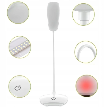  Lampa biurkowa szkolna dotykowa do czytania nauki 3 jasności 14 LED USB - zdj. dodatkowe 2