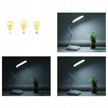  Lampa biurkowa szkolna dotykowa do czytania nauki 3 jasności 14 LED USB - zdj. dodatkowe 3