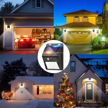  Lampa solarna ogrodowa zewnętrzna z czujnikami ruchu zmierzchu 20 LED - zdj. dodatkowe 3