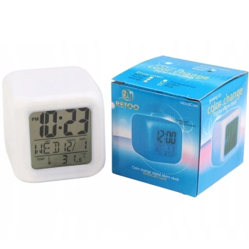  Zegarek z budzikiem termometrem świecący 7 kolorów - zdj. dodatkowe 1