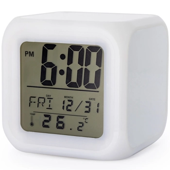  Zegarek z budzikiem termometrem świecący 7 kolorów - zdj. dodatkowe 2