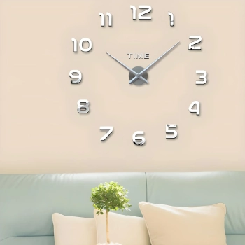  Zegar ścienny naklejany lustrzany nowoczesny cichy śr. 60 cm - zdj. dodatkowe 3