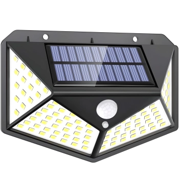  Lampa solarna ogrodowa zewnętrzna z czujnikami ruchu zmierzchu 100 LED - zdj. dodatkowe 2