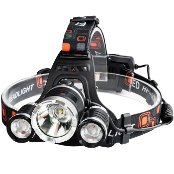  Latarka czołowa czołówka na baterie 4 tryby 3 LED - zdj. dodatkowe 1
