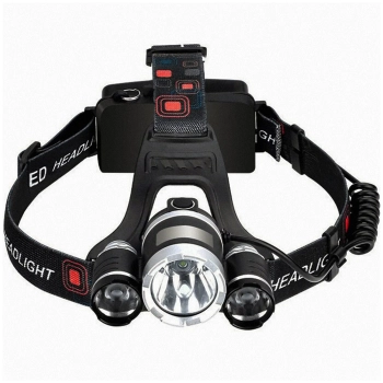  Latarka czołowa czołówka na baterie 4 tryby 3 LED - zdj. dodatkowe 2