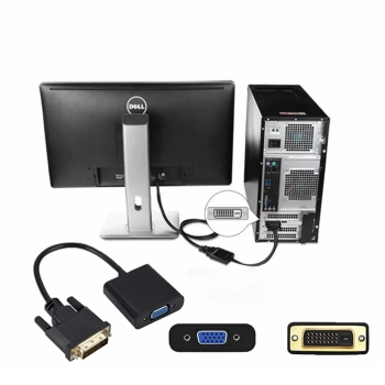  Przejściówka adapter audio video DVI-D - VGA 23,5 cm - zdj. dodatkowe 3