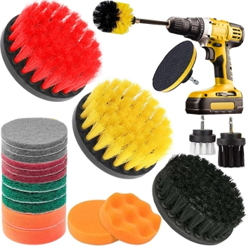 Szczotki pady czyszczące na wkrętarkę - zestaw 22 el.