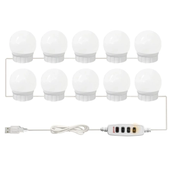  Lampki światełka żarówki LED na lustro toaletkę 10 poziomów 2 m - zdj. dodatkowe 2