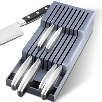  Organizer na noże sztućce do szuflady 9 przegród - szary - zdj. dodatkowe 1