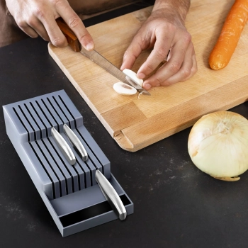  Organizer na noże sztućce do szuflady 9 przegród - szary - zdj. dodatkowe 2