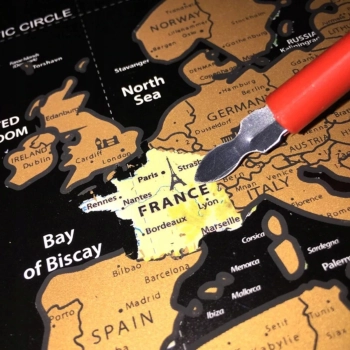  Plakat zdrapka podróżniczy mapa świata 82 x 59 - czarno złoty - zdj. dodatkowe 1