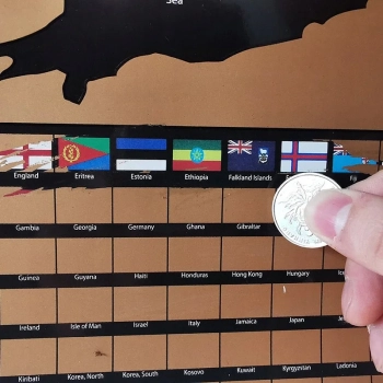  Plakat zdrapka podróżniczy mapa świata 82 x 59 - czarno złoty - zdj. dodatkowe 3