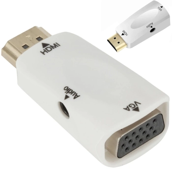 Adapter konwerter HDMI - VGA DSUB - biały