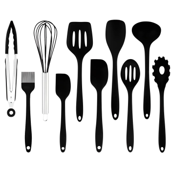  Przybory akcesoria kuchenne silikonowe łopatka szczypce chochla - 10 el. - zdj. dodatkowe 1