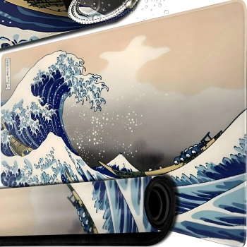  Podkładka mata gamingowa na biurko dla gracza XXL 90 x 40 cm - fale - zdj. dodatkowe 2