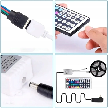  Taśma LED SMD RGB kolorowa wodoodporna PILOT - 5 m - zdj. dodatkowe 1