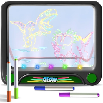 Magiczna tablica podświetlana do rysowania dla dzieci z szablonami 4 mazaki