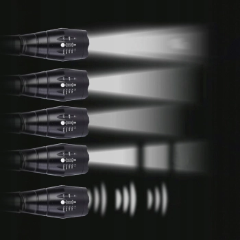  Latarka akumulatorowa taktyczna metalowa 5 trybów ZOOM - zdj. dodatkowe 2