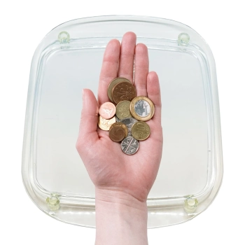  Podstawka taca na pieniądze do wydawania reszty sklepowa przezroczysta - zdj. dodatkowe 1