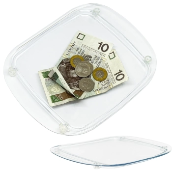  Podstawka taca na pieniądze do wydawania reszty sklepowa przezroczysta - zdj. dodatkowe 3