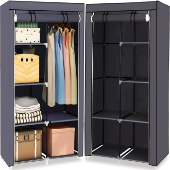  Szafa materiałowa tekstylna regał do garderoby 87 x 43 x 166 cm - zdj. dodatkowe 1