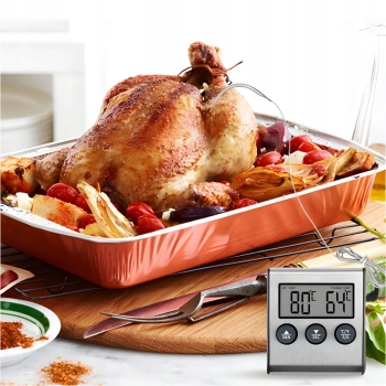  Termometr z sondą minutnikiem do wędzarni grilla 0-250 C - zdj. dodatkowe 3