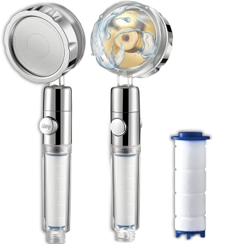 Słuchawka prysznicowa z turbiną filtrem oszczędzająca wodę START-STOP