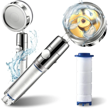  Słuchawka prysznicowa z turbiną filtrem oszczędzająca wodę START-STOP - zdj. dodatkowe 1