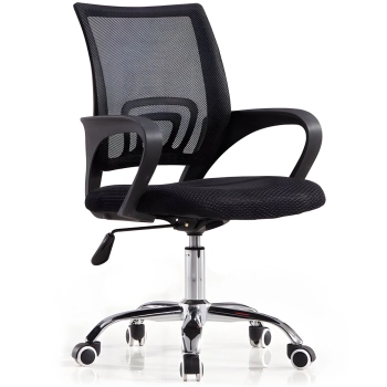  Fotel biurowy obrotowy na kółkach z siatki do 150 kg - czarny - zdj. dodatkowe 1