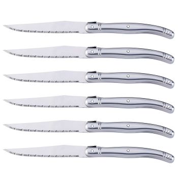  Zestaw noży kuchennych ząbkowanych do steków grilla BBQ w bloku - 6 el. - zdj. dodatkowe 1