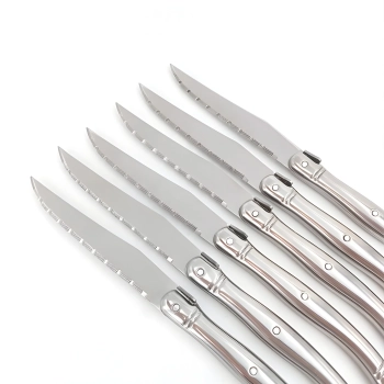  Zestaw noży kuchennych ząbkowanych do steków grilla BBQ w bloku - 6 el. - zdj. dodatkowe 2