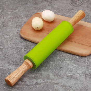  Wałek do ciasta kuchenny silikonowy 38 cm - zielony - zdj. dodatkowe 1