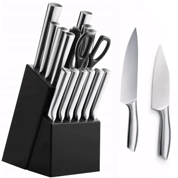 Zestaw noży kuchennych stalowych w bloku - 16 el.
