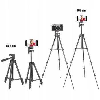  Statyw tripod z uchwytem na telefon pilotem Bluetooth 35-103 cm - zdj. dodatkowe 2