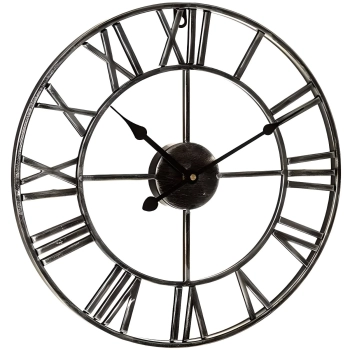 Zegar ścienny retro cyfry rzymskie LOFT śr. 50 cm - czarny