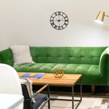  Zegar ścienny retro cyfry rzymskie LOFT śr. 50 cm - czarny - zdj. dodatkowe 2