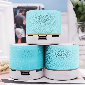  Mini głośnik bezprzewodowy Bluetooth z podświetleniem LED - niebieski - zdj. dodatkowe 2