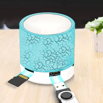  Mini głośnik bezprzewodowy Bluetooth z podświetleniem LED - niebieski - zdj. dodatkowe 3