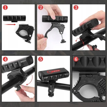  Lampka rowerowa akumulatorowa przód tył 4 tryby 4400 mAh - 2 szt. - zdj. dodatkowe 3