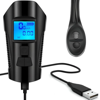  Lampka rowerowa akumulatorowa 5w1 z licznikiem dzwonkiem 1500 mAh - zdj. dodatkowe 1