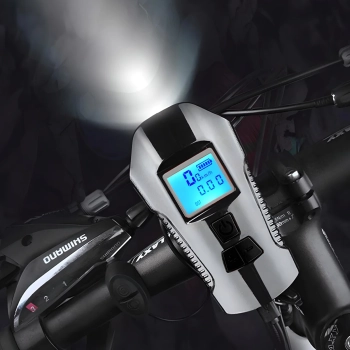  Lampka rowerowa akumulatorowa 5w1 z licznikiem dzwonkiem 1500 mAh - zdj. dodatkowe 3